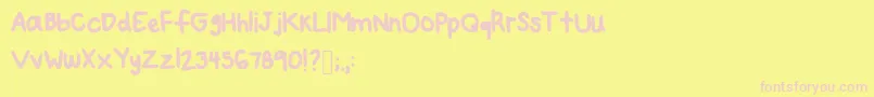 Mynewfont2 Font – Pink Fonts on Yellow Background