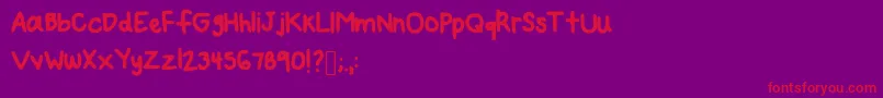 Mynewfont2 Font – Red Fonts on Purple Background