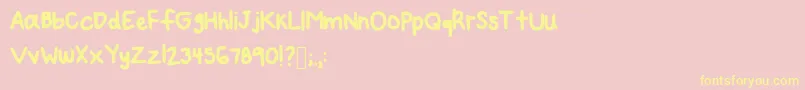 Mynewfont2 Font – Yellow Fonts on Pink Background