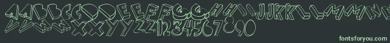 Threed Font – Green Fonts on Black Background