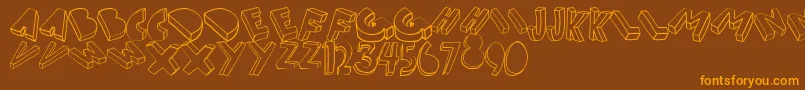 Threed Font – Orange Fonts on Brown Background