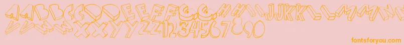 Threed Font – Orange Fonts on Pink Background