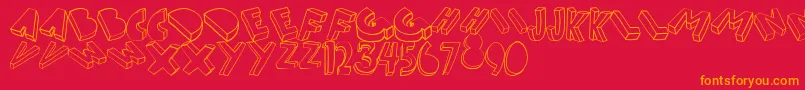 Threed Font – Orange Fonts on Red Background