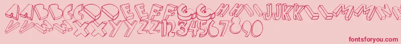 Threed Font – Red Fonts on Pink Background