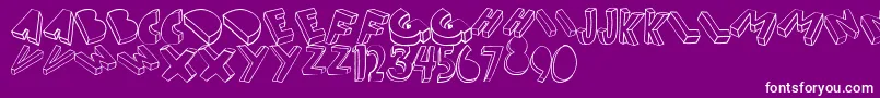 Threed Font – White Fonts on Purple Background