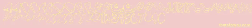 Threed Font – Yellow Fonts on Pink Background