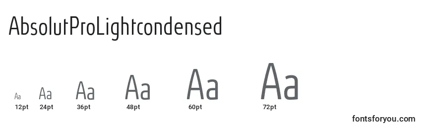AbsolutProLightcondensed Font Sizes