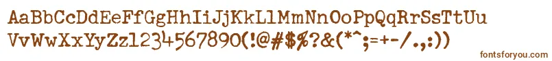 PfdumboldtypewriterOneNormal-fontti – ruskeat fontit valkoisella taustalla
