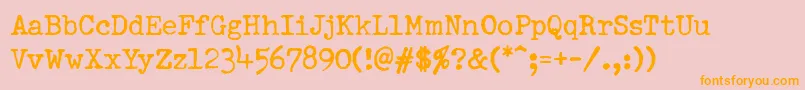 More about PfdumboldtypewriterOneNormal Font PfdumboldtypewriterOneNormal Font – Orange Fonts on Pink Background