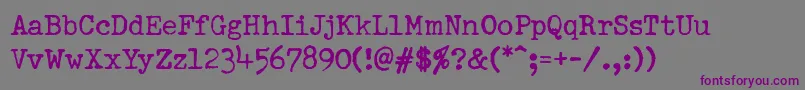 Шрифт PfdumboldtypewriterOneNormal – фиолетовые шрифты на сером фоне