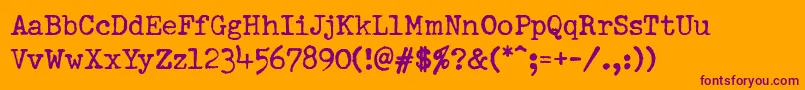 Шрифт PfdumboldtypewriterOneNormal – фиолетовые шрифты на оранжевом фоне