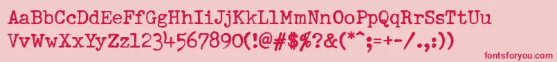 PfdumboldtypewriterOneNormal Font – Red Fonts on Pink Background