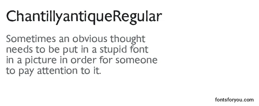 Review of the ChantillyantiqueRegular Font