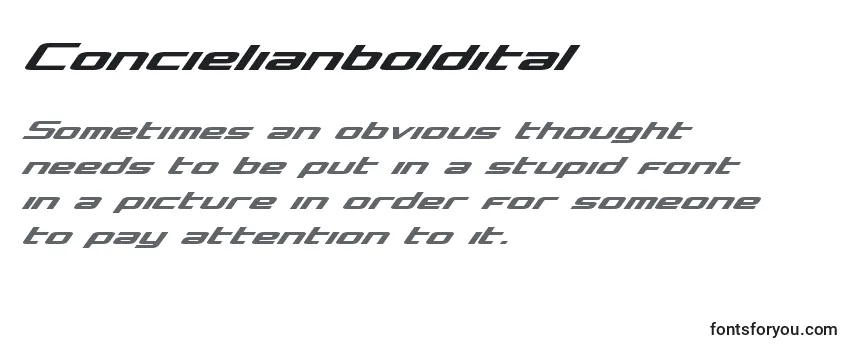 Review of the Concielianboldital Font