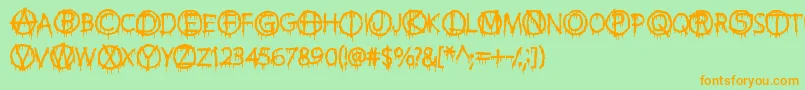 AntiEverything Font – Orange Fonts on Green Background