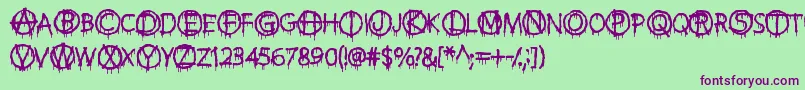 AntiEverything Font – Purple Fonts on Green Background