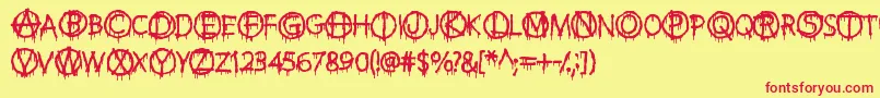 AntiEverything Font – Red Fonts on Yellow Background