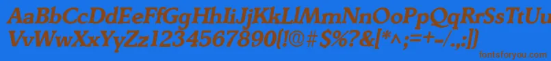 DerringerBoldItalic Font – Brown Fonts on Blue Background