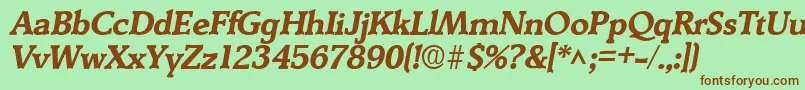 DerringerBoldItalic Font – Brown Fonts on Green Background