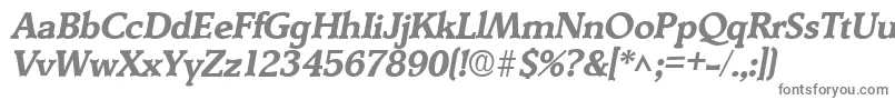 フォントDerringerBoldItalic – 白い背景に灰色の文字