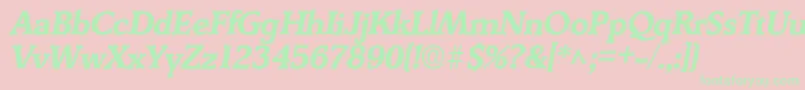 DerringerBoldItalic Font – Green Fonts on Pink Background