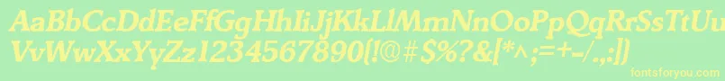 DerringerBoldItalic Font – Yellow Fonts on Green Background