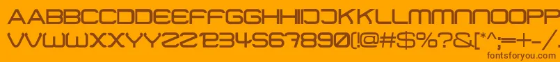 01Digitmono-Schriftart – Braune Schriften auf orangefarbenem Hintergrund