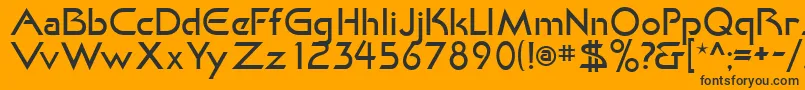 KhanLight-fontti – mustat fontit oranssilla taustalla