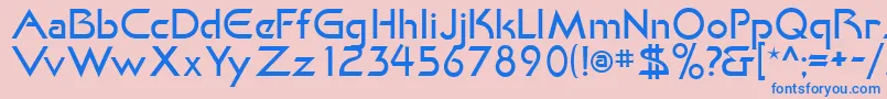 フォントKhanLight – ピンクの背景に青い文字