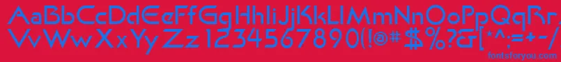 KhanLight Font – Blue Fonts on Red Background