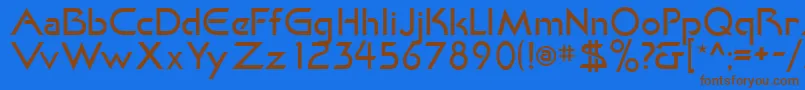 KhanLight Font – Brown Fonts on Blue Background