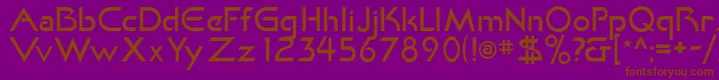 フォントKhanLight – 紫色の背景に茶色のフォント