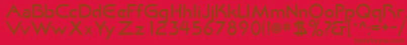 フォントKhanLight – 赤い背景に茶色の文字