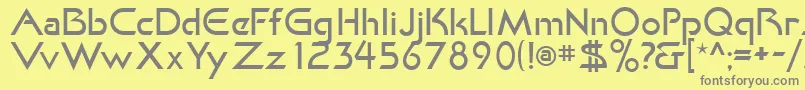 KhanLight-Schriftart – Graue Schriften auf gelbem Hintergrund