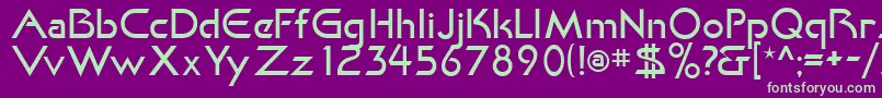 KhanLight-fontti – vihreät fontit violetilla taustalla