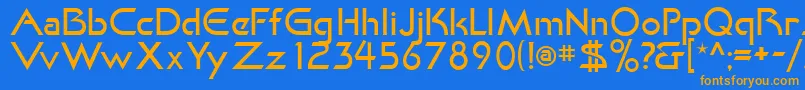 KhanLight Font – Orange Fonts on Blue Background