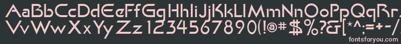 KhanLight-fontti – vaaleanpunaiset fontit mustalla taustalla
