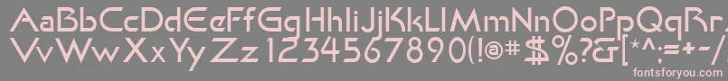 フォントKhanLight – 灰色の背景にピンクのフォント