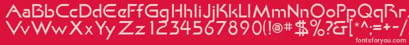 KhanLight-fontti – vaaleanpunaiset fontit punaisella taustalla