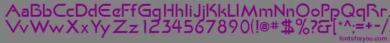KhanLight-Schriftart – Violette Schriften auf grauem Hintergrund