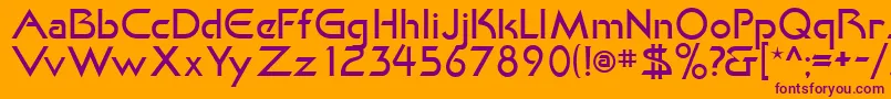 KhanLight Font – Purple Fonts on Orange Background