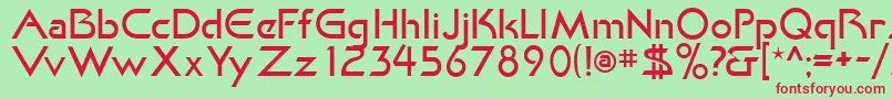 Шрифт KhanLight – красные шрифты на зелёном фоне