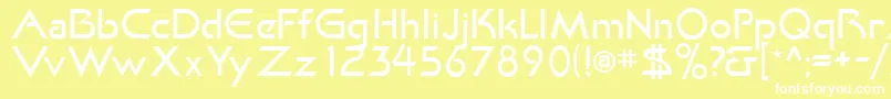 KhanLight-fontti – valkoiset fontit keltaisella taustalla