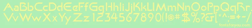 KhanLight-fontti – keltaiset fontit vihreällä taustalla
