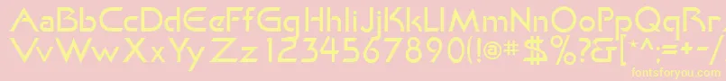 KhanLight-Schriftart – Gelbe Schriften auf rosa Hintergrund