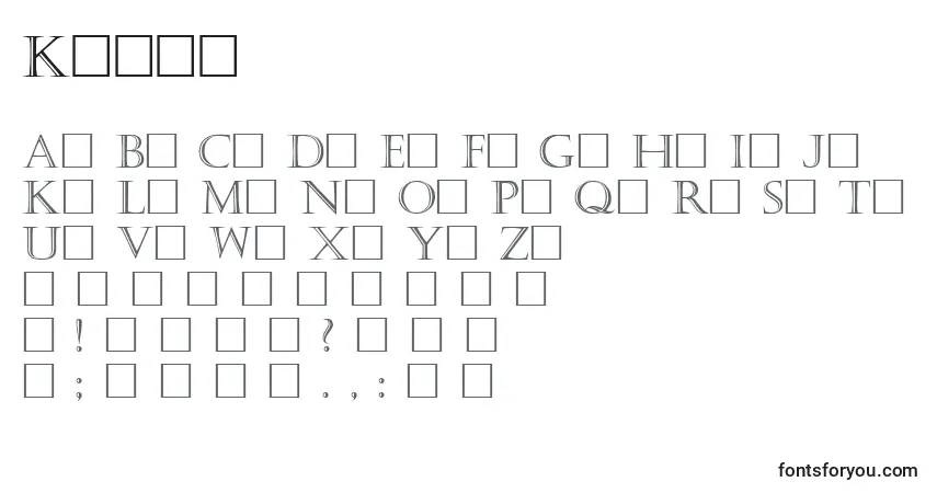 Schriftart Kaste – Alphabet, Zahlen, spezielle Symbole