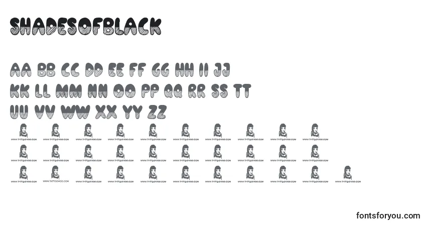 ShadesOfBlack Font – alphabet, numbers, special characters