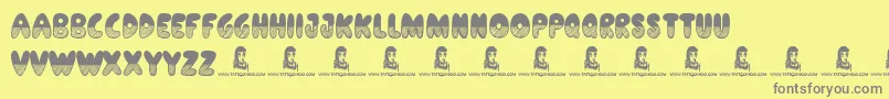 ShadesOfBlack-fontti – harmaat kirjasimet keltaisella taustalla