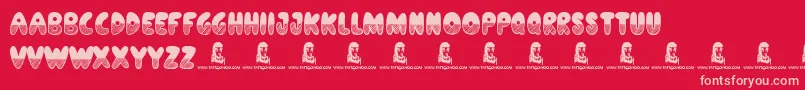 ShadesOfBlack Font – Pink Fonts on Red Background