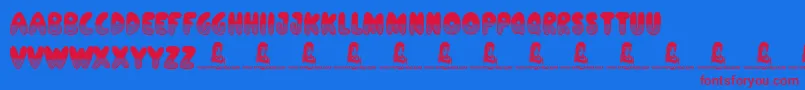 ShadesOfBlack Font – Red Fonts on Blue Background